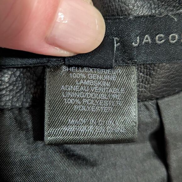 Marc by Marc Jacobs Black Lambskin Leather Pencil Skirt, Size 8 - Picture 8 of 8